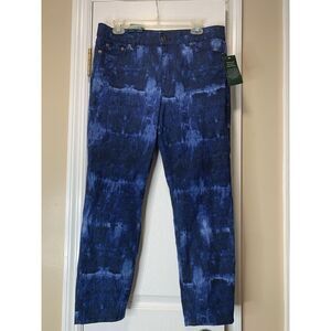 NWT Ralph Lauren LRL Women's Size 10 Jeans Premier Skinny Cropped Tie Dye Indigo